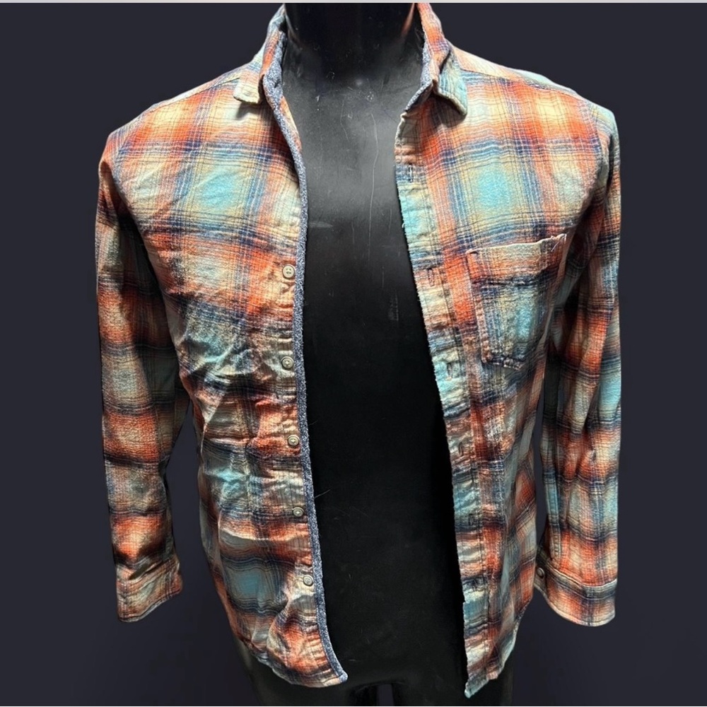 Ocean Current Orange and Blue Button Down Shirt Casual Fit